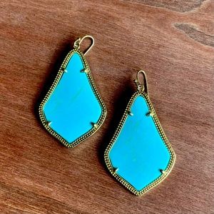 Kendra Scott Alexandra Gold Earrings in Turquoise